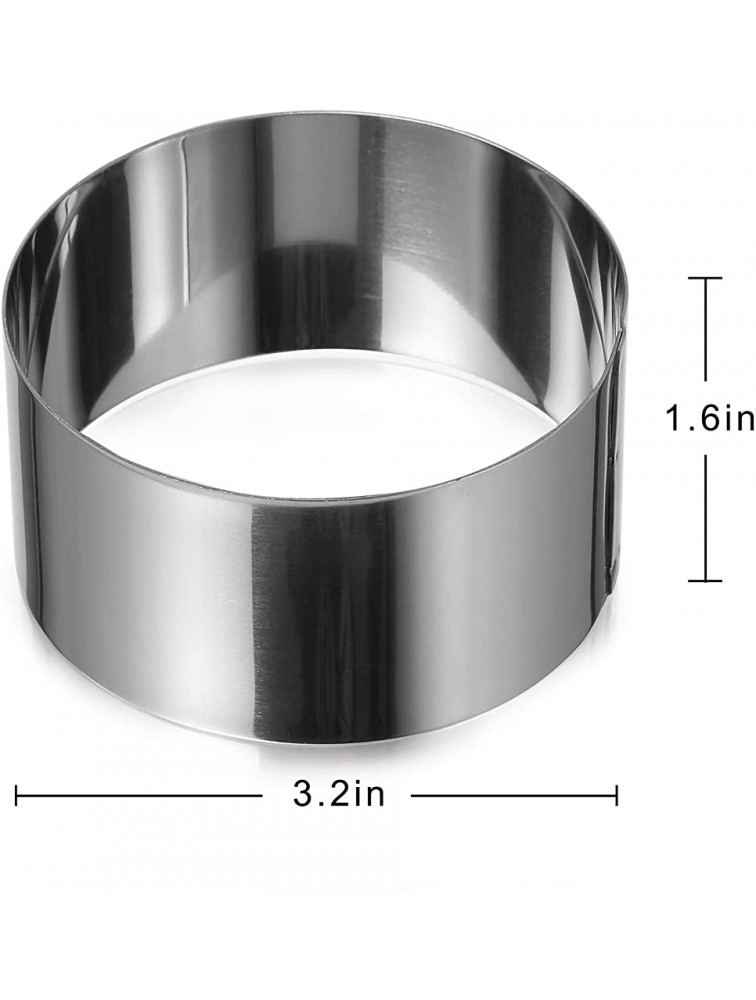 ONEDONE Cake Ring Molds for Baking 3.15 Round Stainless Steel Pastry Rings Cake Rings Forming Rings with Pusher Set of 4… - BAWMFGENU