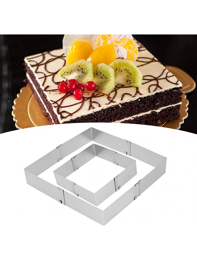 Raviga Stainless Steel Square Mousse Ring Cheese Cake Rings Half-cooked Molds Retractable Biscuits Cake Mold Kitchen DIY Baking ToolsSilver1 - BOU10EKL1