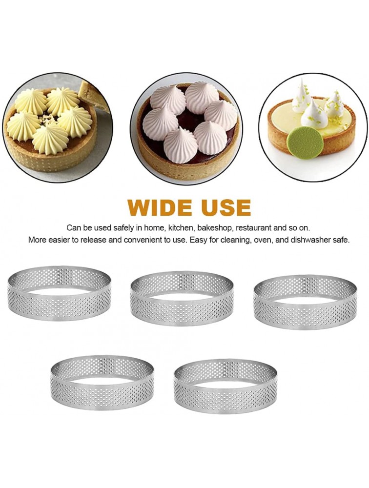 Round Tart Ring,Heat-Resistant Perforated Cake Mousse Ring,Perforated Tart Ring Setsize:6cm 6Pcs - BEDTIZGPM
