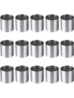 SOIBPIN 15 Pieces Round Cake Mold Stainless Steel Mousse Mold Rings Biscuit Cutter Cake Kitchen Baking Pastry Tool for Cookie Tart Fondant Donuts Dough Omelette 1.97 inch - BOEYQOP81