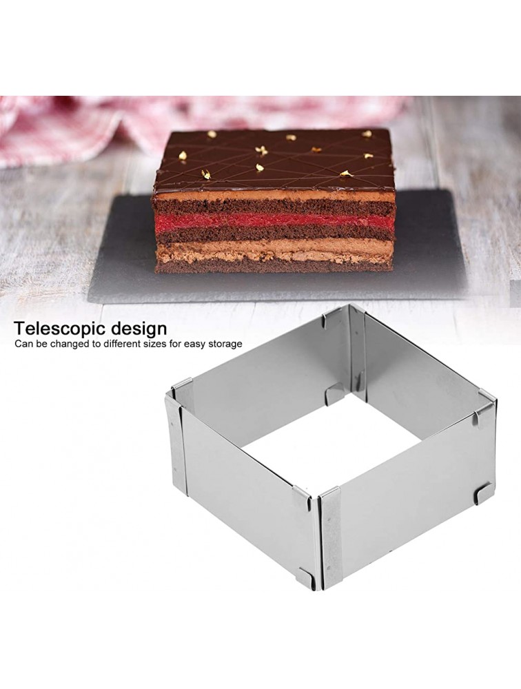 Stainless Steel Square Adjustable Cake Mold Ring for Kitchen DIY Baking ToolsS - BYMPP3VWG