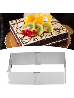 Stainless Steel Square Adjustable Cake Mold Ring for Kitchen DIY Baking ToolsS - BYMPP3VWG