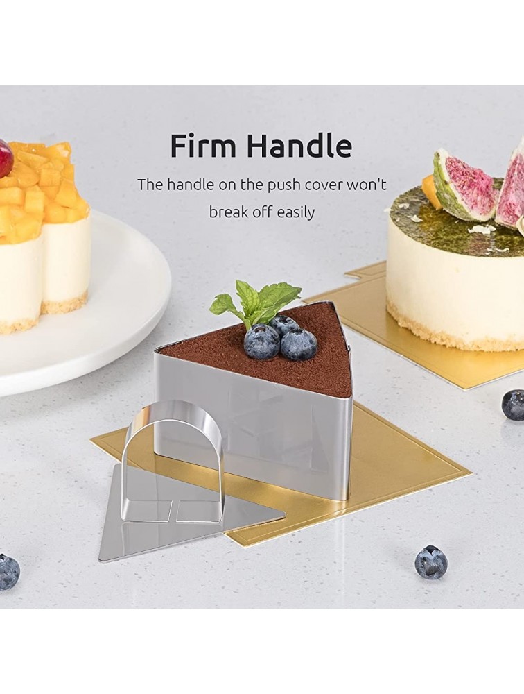 U-Taste 0.6mm Thick Stainless Steel Mousse Cake Ring Set of 5 Mini Pastry Food Salad Pancake Cake Molds with 10 Dessert Card Boards 5 Firm Tops Strong Welding Points for Baking Cooking 5 Shapes - BJ5PELOLB
