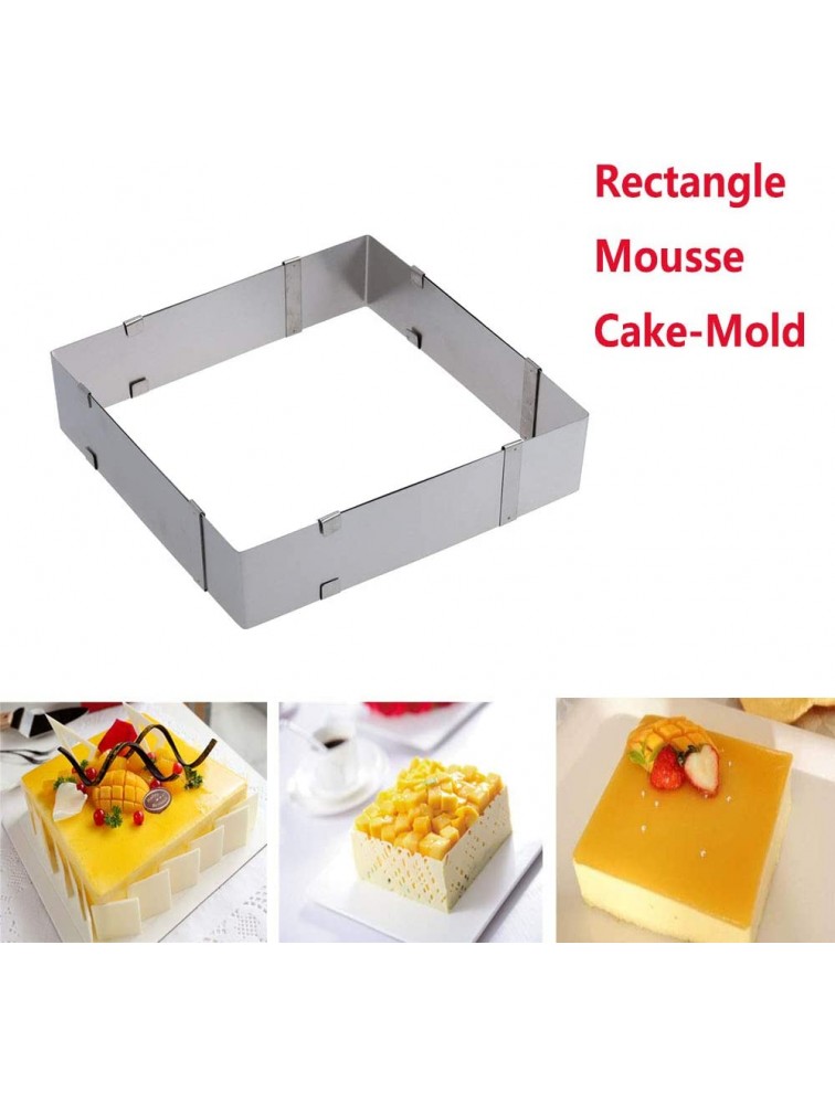 Yardwe Adjustable Square Rectangle Cake Mold Stainless Steel Mousse Mould Cake Baking Tools - BBKWJWXDH