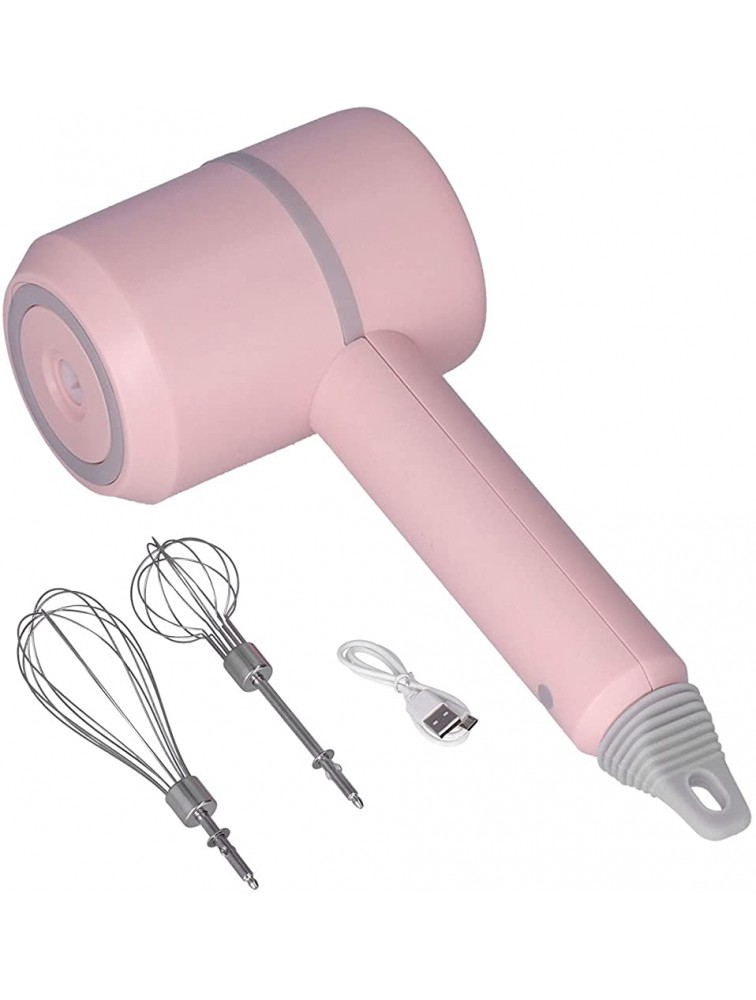 CUTULAMO Electric Whisk Wireless Stirrer Hand Mixer Electric Powerful Motor Removable for Camping Picnics Replacement for Family Cooking【41822】 Pink Wireless 2 Sticks - B8YSSC9AZ