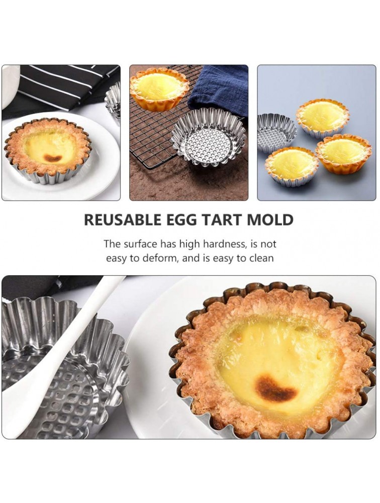 Hemoton 15pcs Egg Tart Molds Stainless Steel Cake Muffin Molds Reusable Baking Molds Mini Pie Pans Muffin Baking Cups Cupcake Cake Cookie Lined Mould Tin Baking Tool - B8HJVQA88