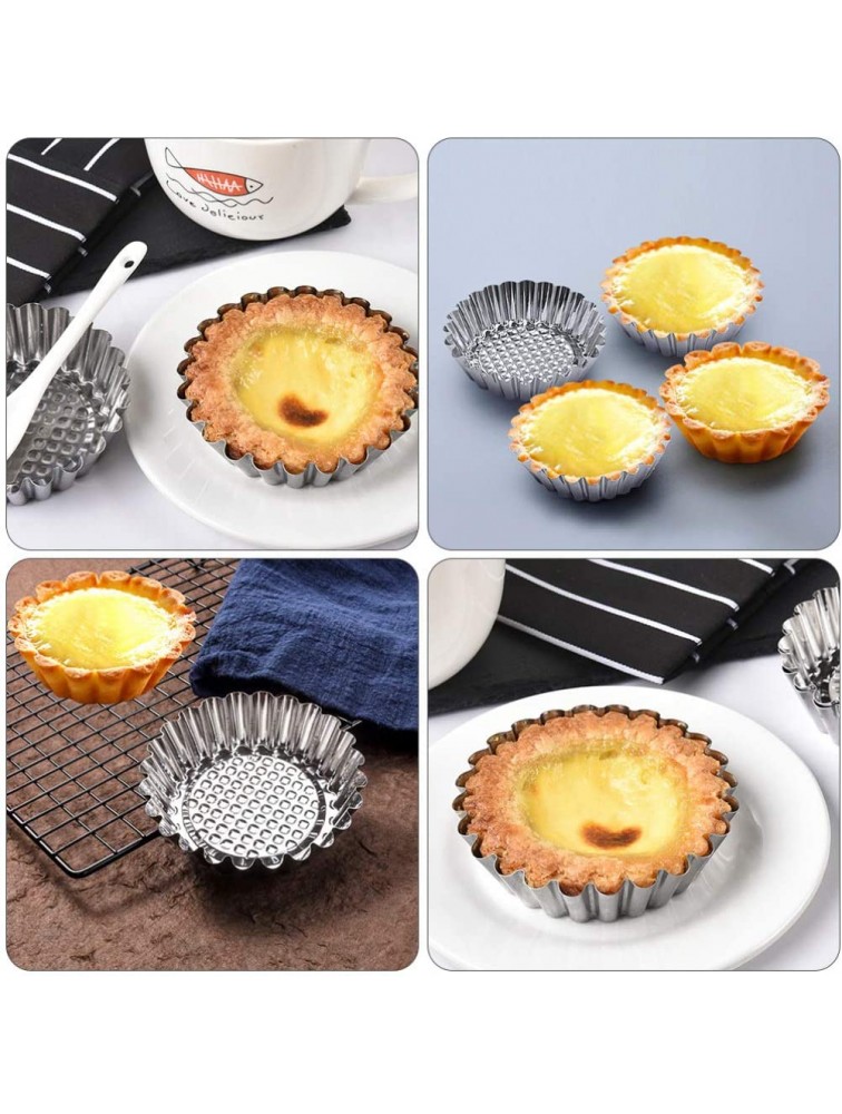 Hemoton 15pcs Egg Tart Molds Stainless Steel Cake Muffin Molds Reusable Baking Molds Mini Pie Pans Muffin Baking Cups Cupcake Cake Cookie Lined Mould Tin Baking Tool - B8HJVQA88