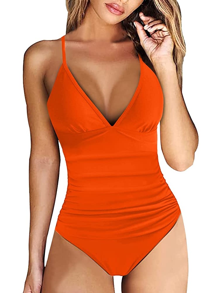 Spaghetti Halter Argyle Bathing Suit for Women One Piece Elegant Hourglass Shape Solid Bikini Sets - BNZ9663YI