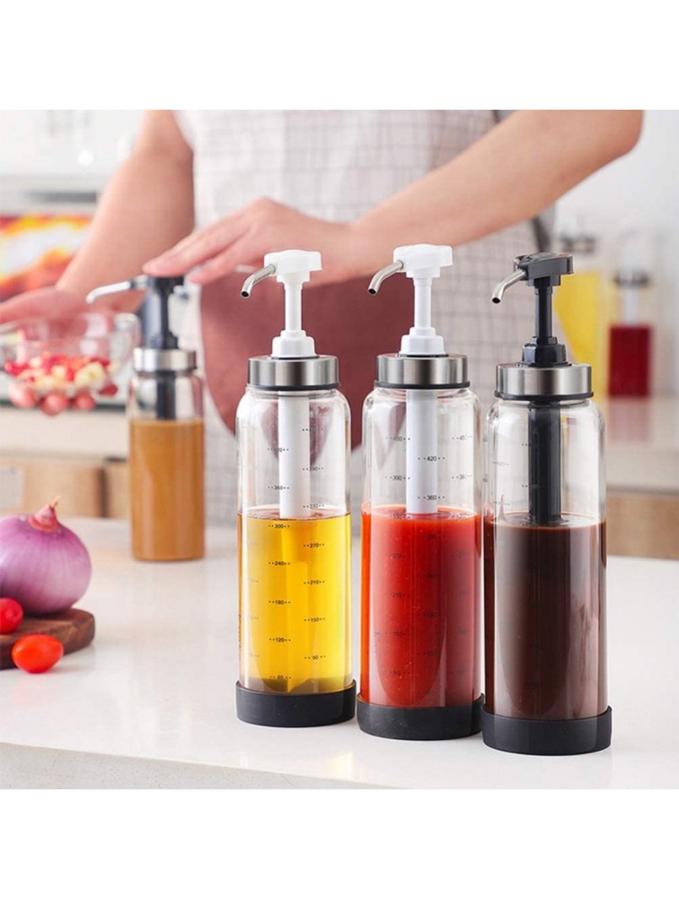 YARNOW Condiment Sauce Ketchup Bottles Salad Dressing Container Food Squeeze Bottle Cooking Oil Holder for Home Salad Kitchen 500ml Black - B08ZHO2RK