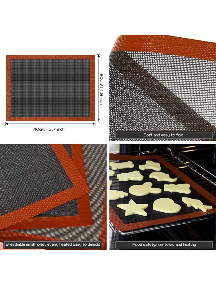 2PCS Non-Stick Oven Liner Perforated Mat for Baking Macaron Cookie Bread Mold For Baking,Silicone baking Mats Tools Oven Sheet Bakeware3040 - B6A3E1FFM
