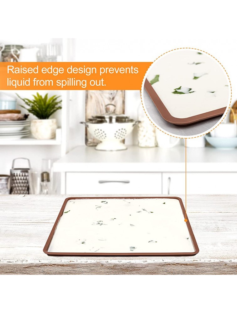 3 Pcs Silicone Dehydrator Sheets with Edge Silicone Sheets Fit for 14 x 14 Trays Non-stick Silicone Tray Liner Reusable Dehydrator Mats Square Dryer Mats for Fruits Meat Vegetables Herbs - B0MN1ZL5E