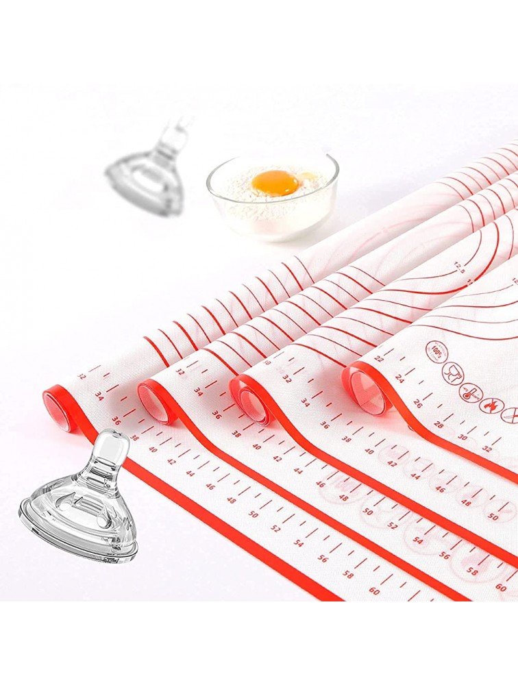AooBaBa Pizza Dough Roller and Docker and Silicone Pastry Dough Mat and Dough Scraper Cutter Time-Saver Dough Tools Set 5 Pieces - BAYMYDNHB
