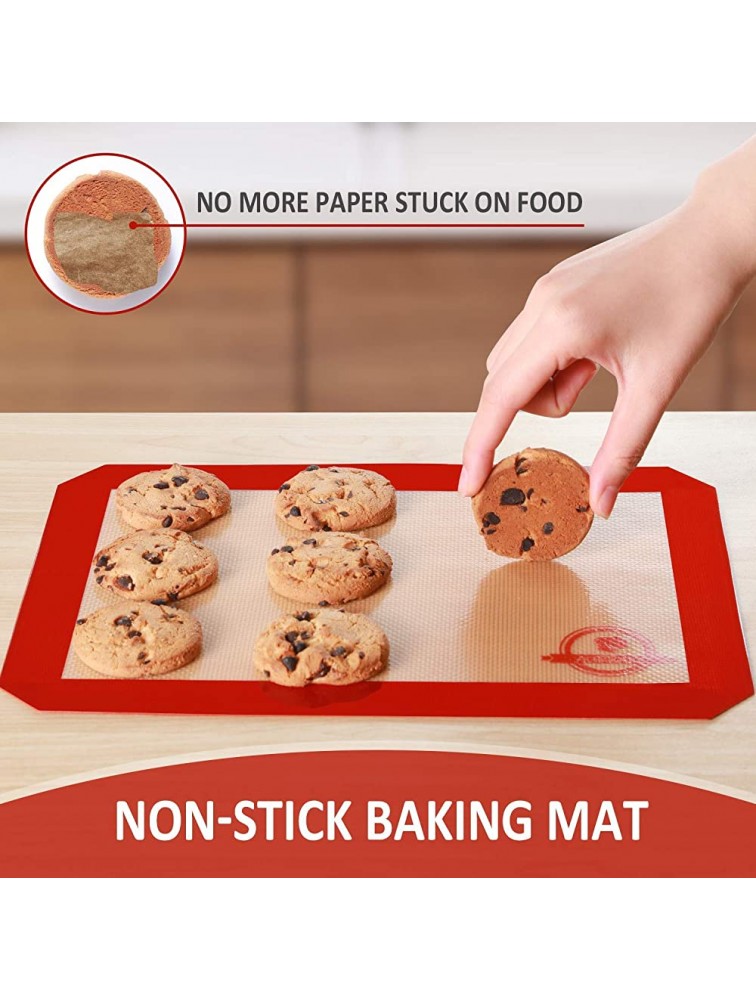Aurrako Silicone Baking Mats for Cookie Baking Sheets Pan 100% Silicone BPA Free Material,Heat Resistant Non Stick & Reusable Baking Tools Baking Supplies for Baking Cookie Macaroon Cake6PCS - BYB2V8LE8