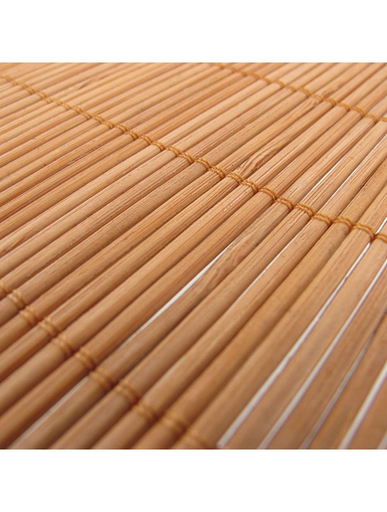 BambooMN Bamboo Placemat Sushi Rolling Mat 18 x 13 Brown 6 pcs - BK0HAH4PT