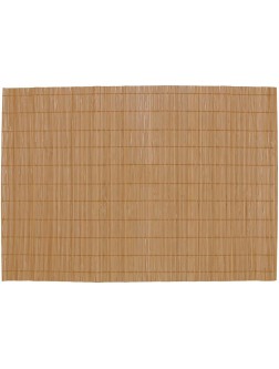 BambooMN Bamboo Placemat Sushi Rolling Mat 18" x 13" Brown 6 pcs - BK0HAH4PT