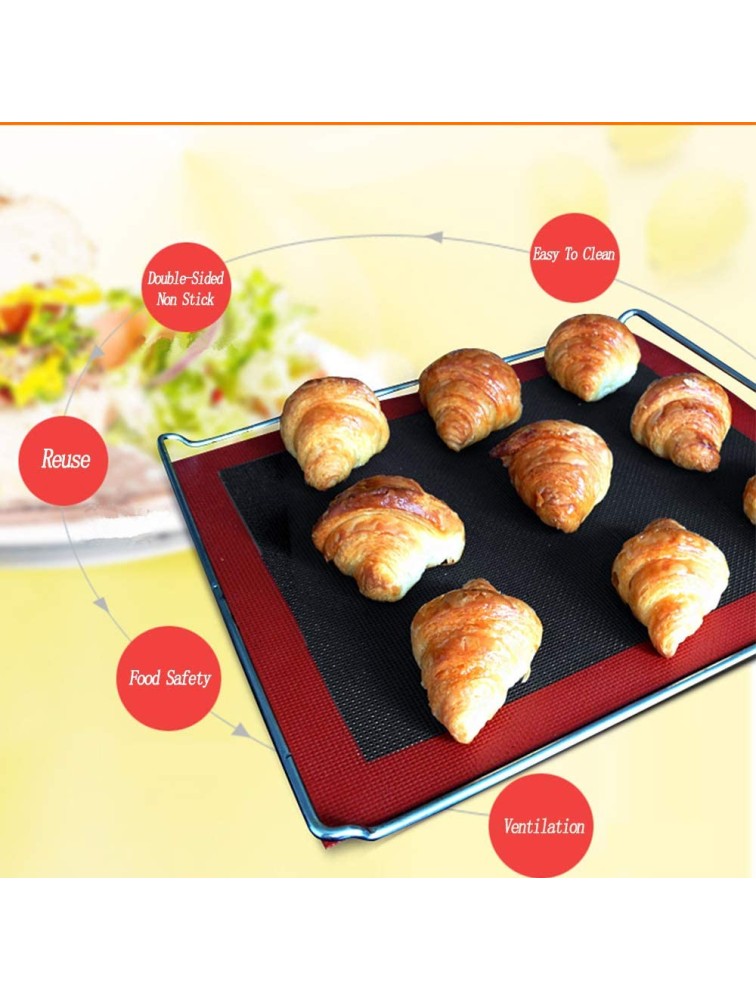 Esanvil Silicone Baking Mat（2 Piece-Set）Non-Stick Oven Liner Perforated Steaming Mesh Pad Food Safe Baking Sheets For Macaron Pastry Cookie Pizza Bun Bread Making - BQCMIWN6C