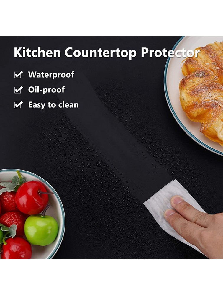 Extra Large Silicone Mats for Countertop 28 by 20 Multipurpose Mat Counter Table Protector Desk Saver Pad Placemat Nonstick Nonskid Heat-Resistant Pad Black - BHEYDOJ75