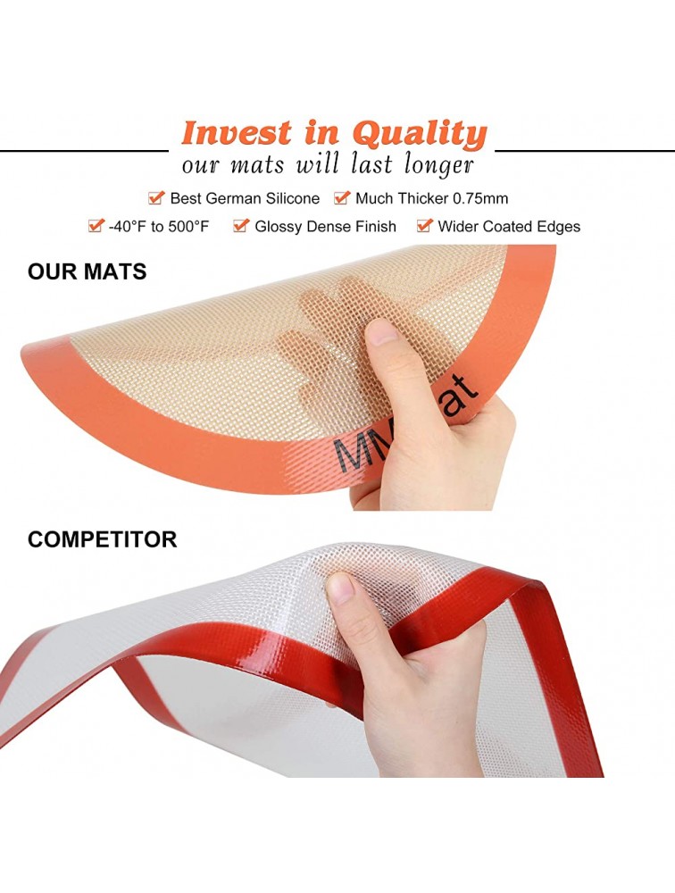 MMmat Silicone Baking Mats Set of 2 Round Non-Stick Reusable Air Fryer Linner Best German Silicone 8 inch - BGFAU1JU2
