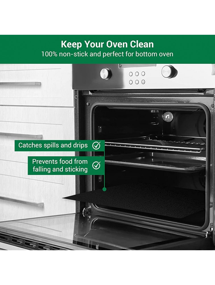 Oven Liner Sheet Set of 3 Large Non-Stick Heavy Duty Oven Protectors for The Bottom Rack of Electric Gas Convection Oven & Bottom of Fan Assisted Ovens Reusable Easy to Clean - BU6CJ3TR0