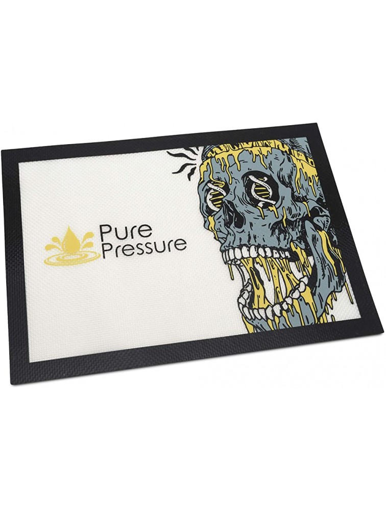 PurePressure Silicone Dab Mat for Wax and Concentrates Non Stick Custom PurePressure Skull Design - BWSFXO8PX