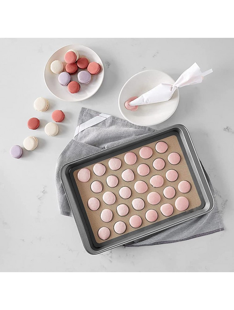 Silicone Baking Mats Kmeivol 2 Pack Durable Baking Mat Non-sticky Pastry Mat with Measurements BPA Free Macaron Silicone Mat Silicone Baking Mat Easy to clean for Pastry Cake Making 16.5x11.4 - BPYUCO2YI