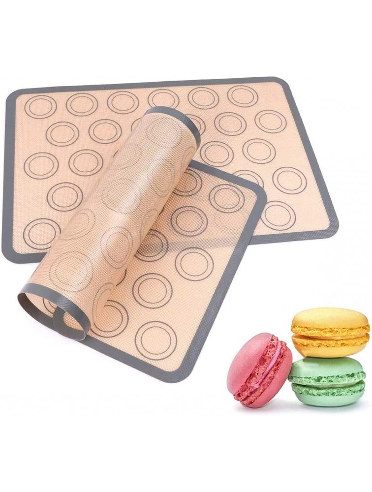 Silicone Baking Mats Kmeivol 2 Pack Durable Baking Mat Non-sticky Pastry Mat with Measurements BPA Free Macaron Silicone Mat Silicone Baking Mat Easy to clean for Pastry Cake Making 16.5x11.4 - BPYUCO2YI