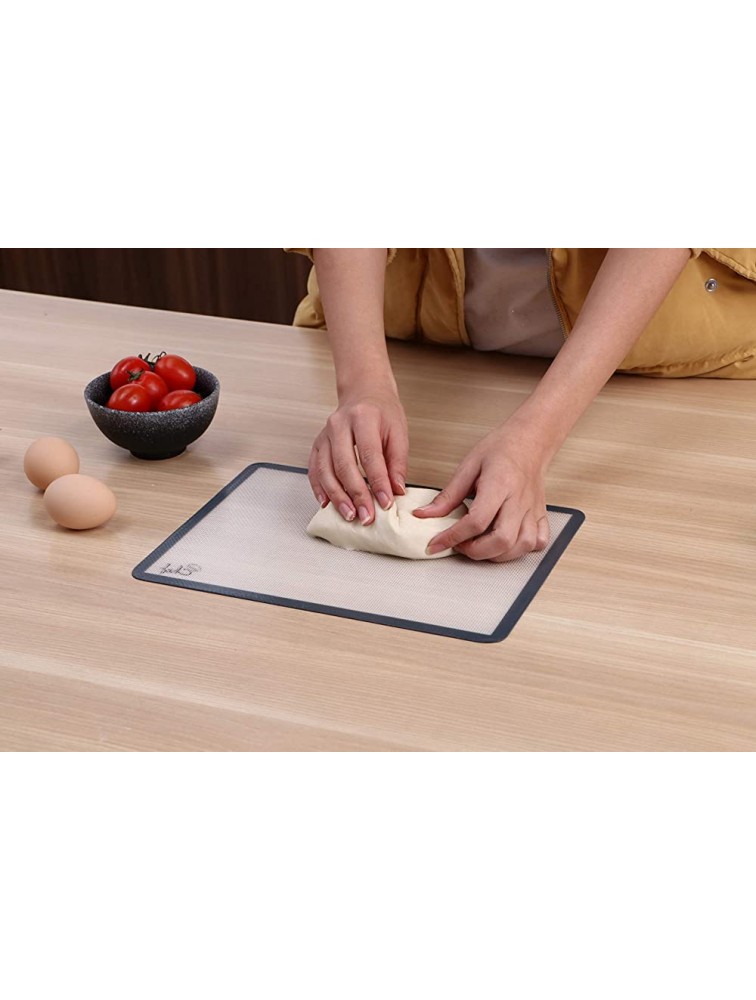Silicone Baking Mats Set of 6-2 Half Sheets Mats + 1 Quarter Sheet Liner + 1 Round Pizza + 1 Square Cake Pan Mat & 1 Spatula 100% Non-Stick Reusable Food Safe Liners Baking Sheets For Oven Macaron - B9ABXOZXP