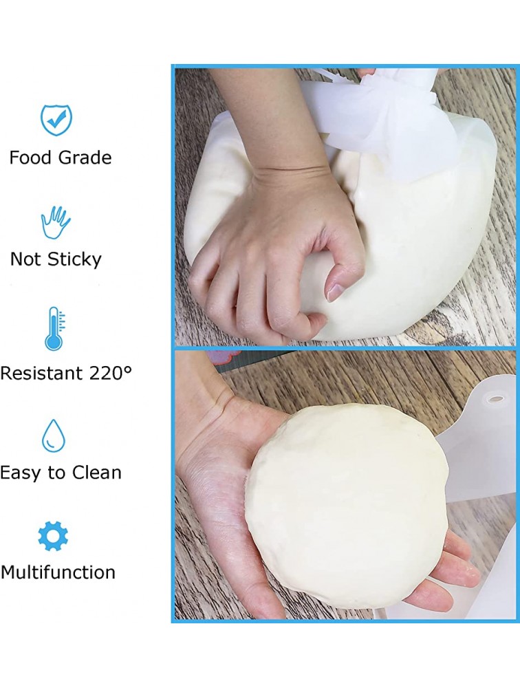 Silicone Kneading Dough Bag | Versatile Dough Mixer for Bread Pastry Pizza & Tortilla | Premium Silicone Bakeware | Best Non-Toxic Multifunctional Cooking Tool Large-3000ml - BRG6OA1MY