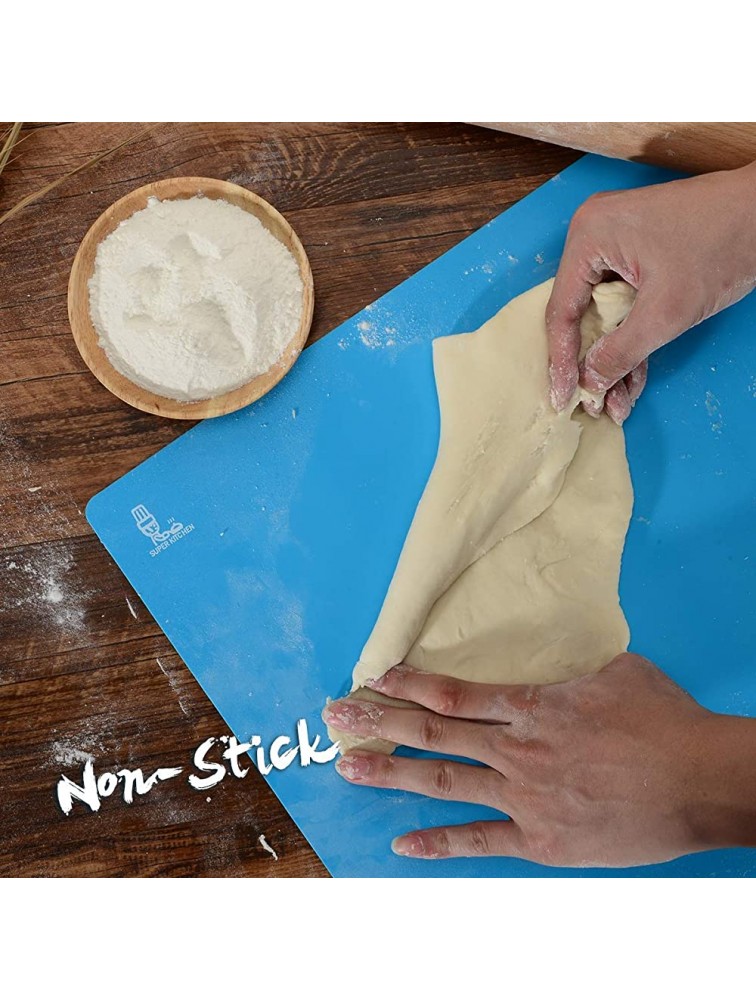 SUPER KITCHEN Food Grade Non-stick Silicone Pastry Mat For Nonskid Table Mat ,Silicon Baking Mat Dough Rolling mat,Countertop Protector Pie and Fondant Mat 23.4''15.6'' - BWSQ83Y2V