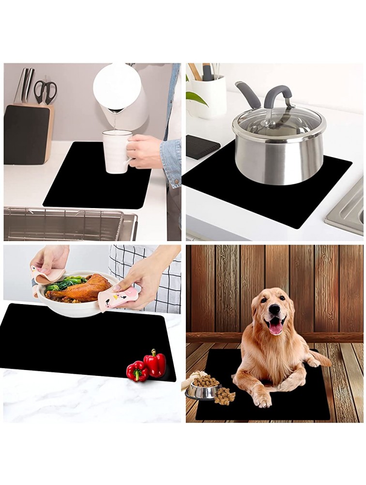 wellhouse Extra Large Silicone Baking Mat Pastry Mat Countertop Protector Clay Mat No-slip Non Stick Waterproof Heat Resistant Silicone Placemats Table Mat 23.6 by 15.7 inchBlack - BGIHK1M6M