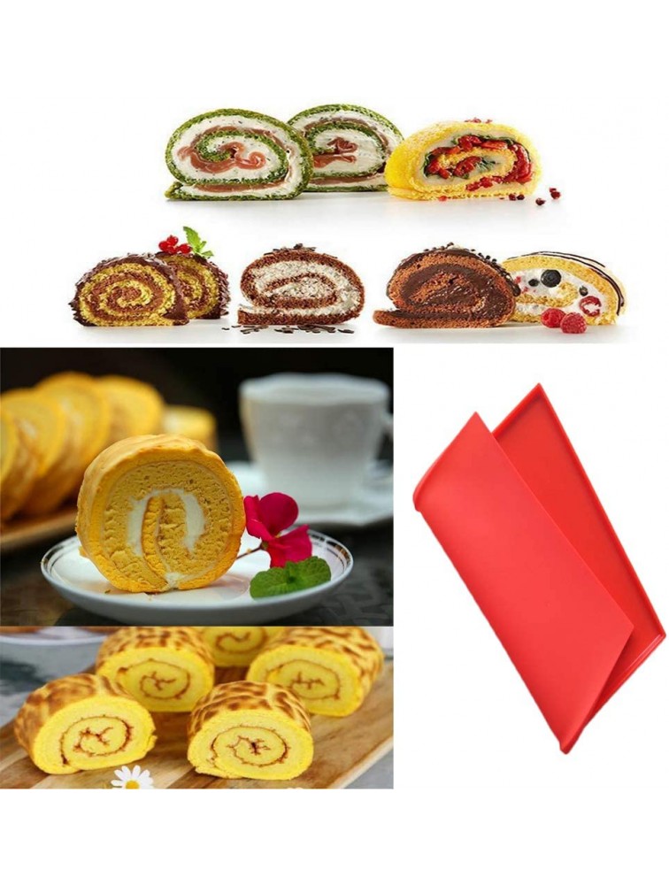 YUANAIYI Swiss Roll Cake Mat Flexible Multipurpose Silicone sheet Nonstick jelly roll pan Baking Tray Pastry Mat Pizza Cookies Mould（set of 2） - BTQA8WT0Q