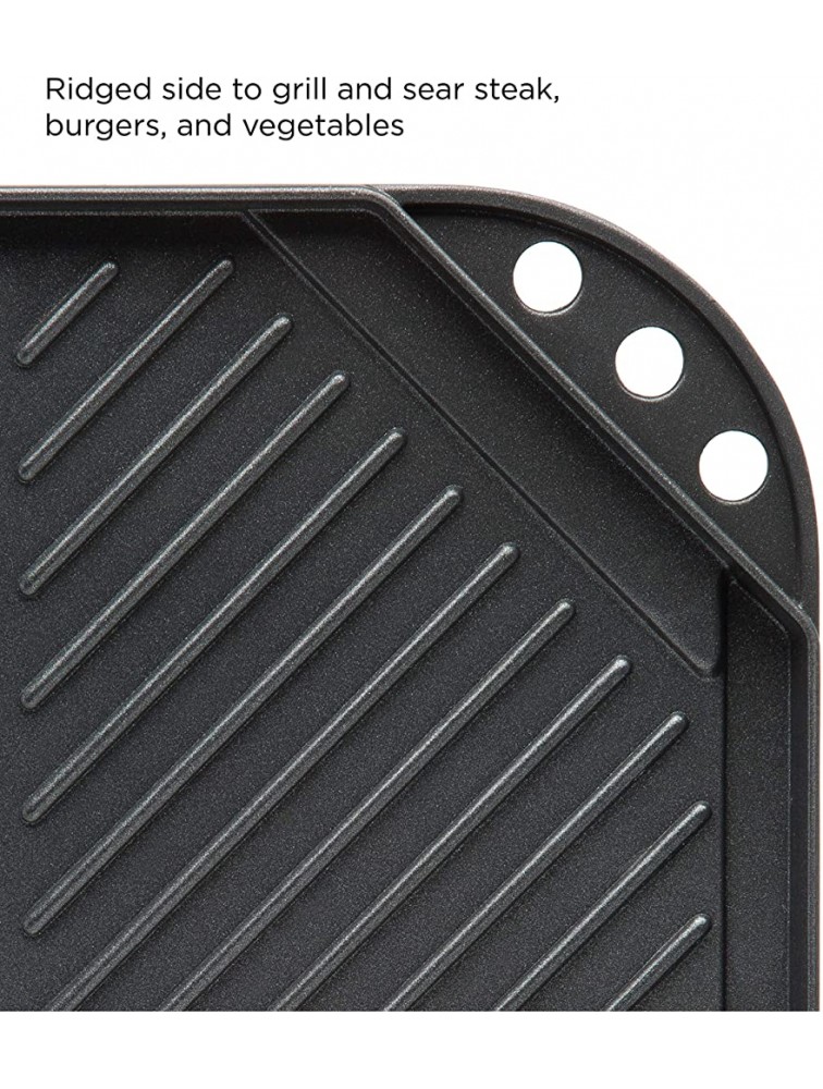Ecolution Reversible 19.5” x 11 Non-Stick Dishwasher Safe Double Burner Family Griddle Grill Pan Cookware Cast Aluminum Black - BTOEFJ9JR