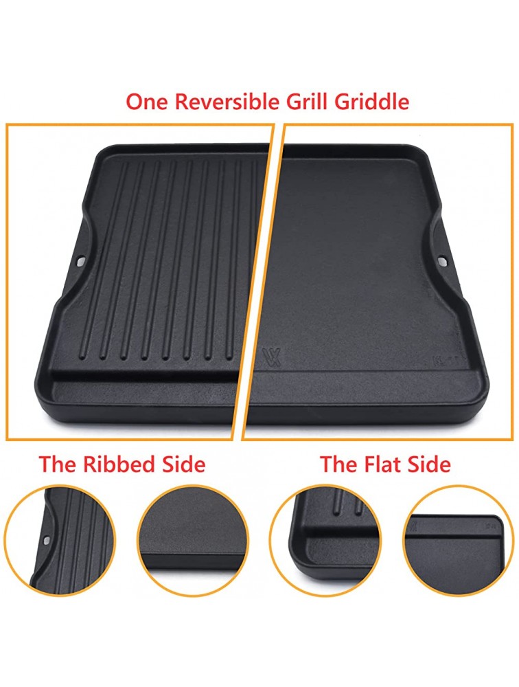 GGC Reversible Cast Iron Grill Griddle for All Camp Chef 14 and 16 Stoves Double Side Griddle for Camp Chef Explorer 2-Burner 3-Burner Single Burner Stove Cooking Surface 14 x 16 - BWRCB6L6M