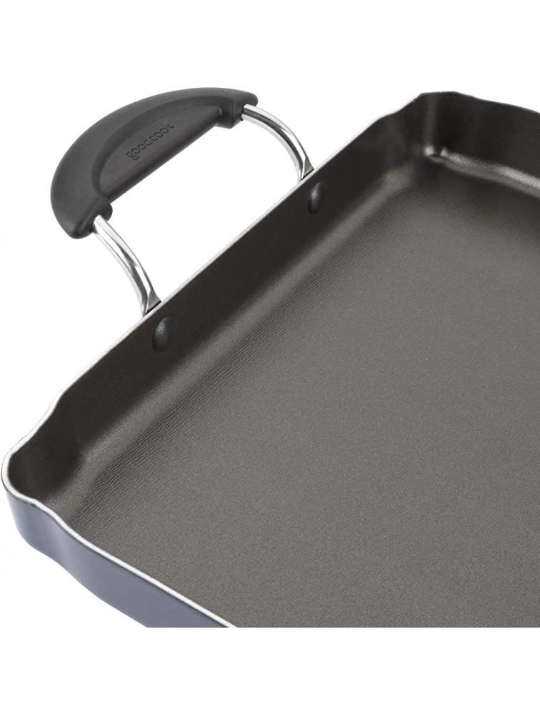 Good Cook Everyday Nonstick Double Burner Griddle 18x11 Inches Dark gray - BTG1BOWUT