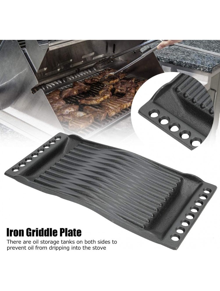 Griddle Plate Durable 14.4 X 6.9In Outdoor Griddle Plate Grill Griddle Plate Cast Iron Grill Pan Picnic BBQ for Camping Outdoor - BVWXF5LKM