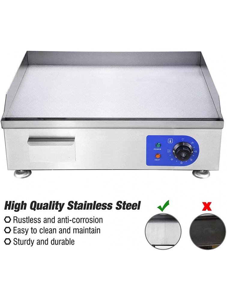WeChef 24 2500W Electric Countertop Griddle Stainless Steel Adjustable Temp Control Commercial Restaurant Grill - B4W9A1UC4
