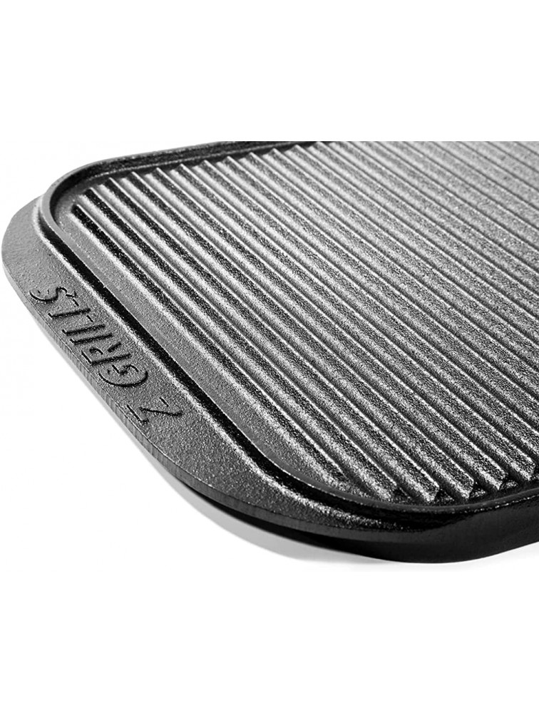 Z GRILLS Cast Iron Griddle 2-in-1 Reversible Grill Pan 19.3 Lightly Pre-Seasoned Plate with High Sides Double Sided Stove Top Griddle Heat Evenly On Open Fire & in Oven - BJ87UNATE