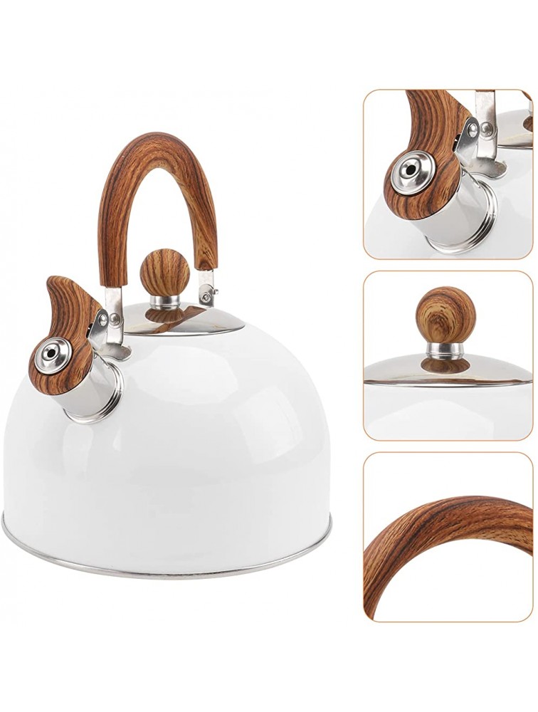 Cabilock Tea Kettle for Stove Top Stainless Steel Tea Kettle Stovetop Whistling Tea Kettle with Cool Toch Ergonomic Handle 2. 5L White - B4Y26UI9C