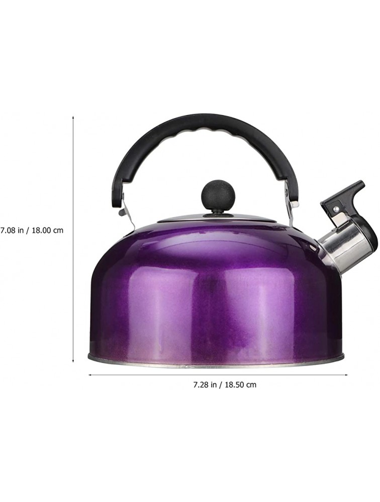 Cabilock Tea Kettle Stove Top 3 Quart Whistling Tea Kettle Teapot Stainless Steel Teapot Heating Water Container with Handle for Home Gas Stovetop Purple - BTG9BGT0M