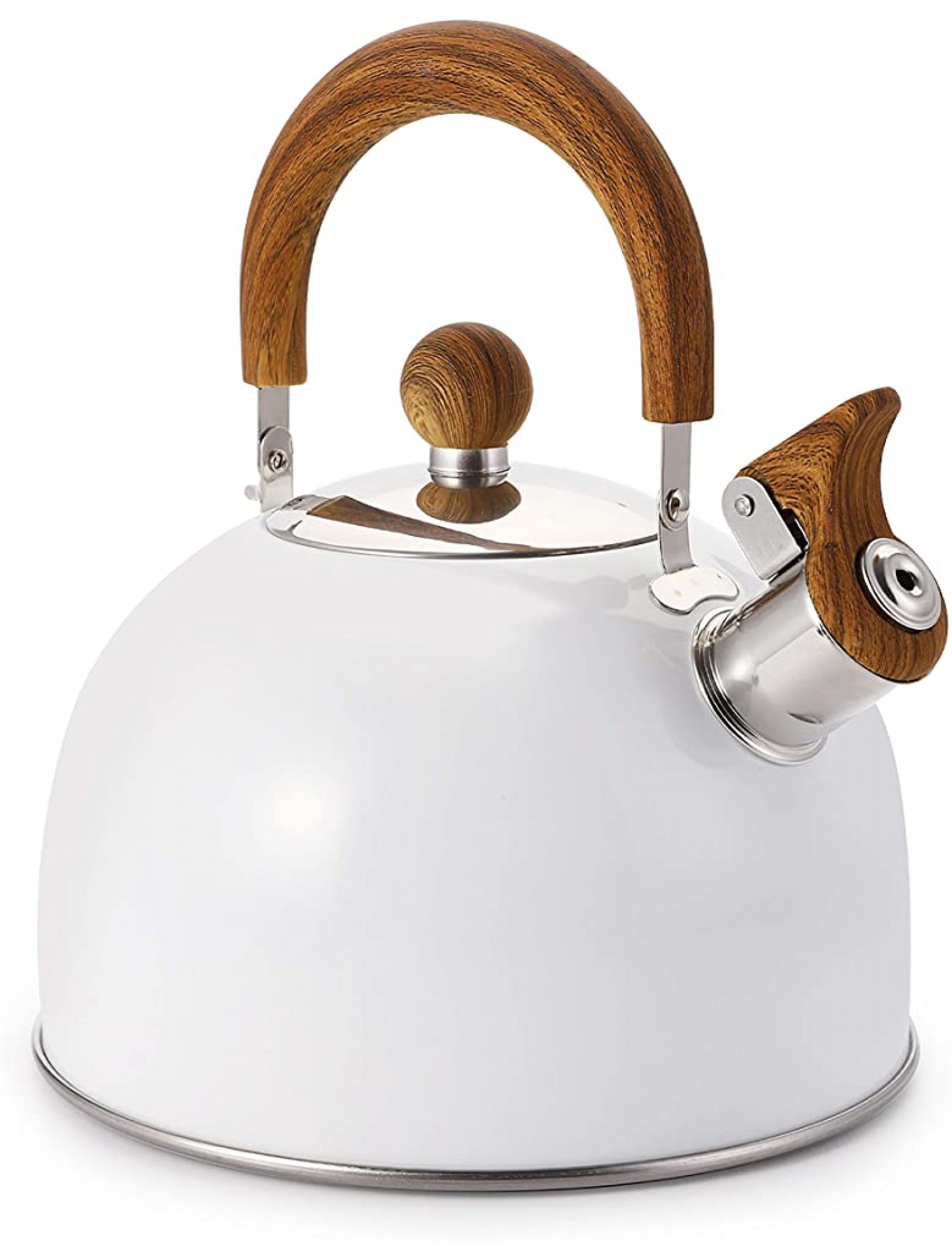 Cedilis Whistling Tea Kettle Stainless Steel Stovetop Tea Pot White 2.64 Quart - B5RQB4ENI