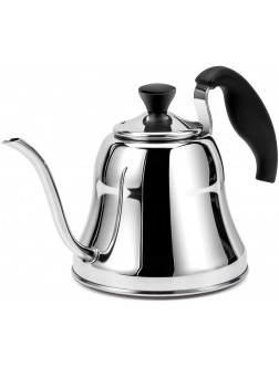 Chefbar Tea Kettle Gooseneck Kettle for Stovetop Gooseneck Coffee Kettle Pour Over Coffee Kettle with Flow Control Stainless Steel Small Tea Kettles Stove Top for Camping Travel 28oz Silver - BEGW48SU4