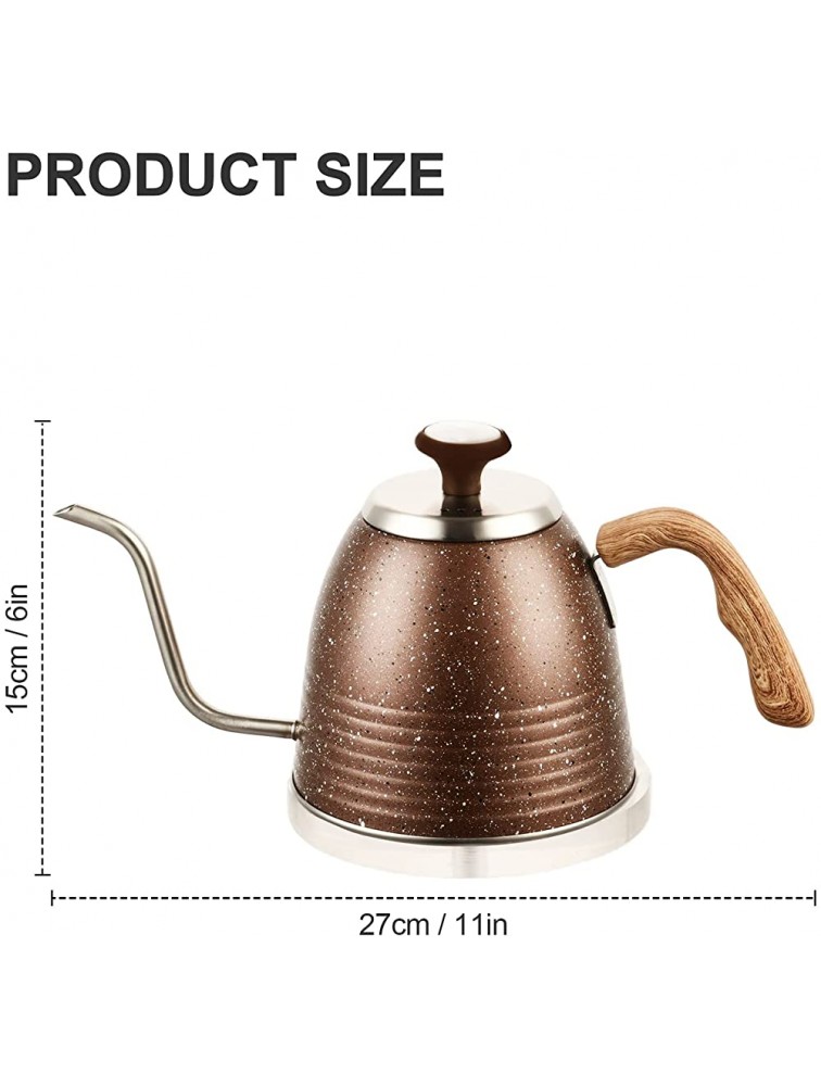 Gooseneck Kettle Stainless Steel Pour Over Coffee & Tea Kettle with Thermometer for Exact Temperature Kitchen Appliances & Dorm EssentialsBrown - B3GH6N1FL