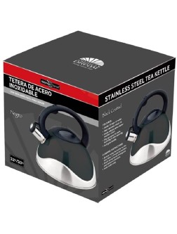 J&V TEXTILES Stainless Steel Whistling Tea Kettle 3-Quart Black* - BCCLU8KGT