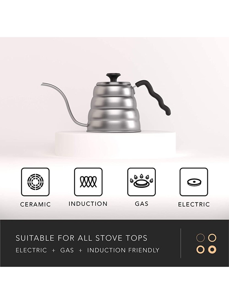 Motte Essentials Gooseneck Kettle Stainless Steel Tea Kettle with Thermometer Suitable Pour Over Coffee Kettle and for Induction Stovetop 40oz 1.2l - BAQH5HNYK