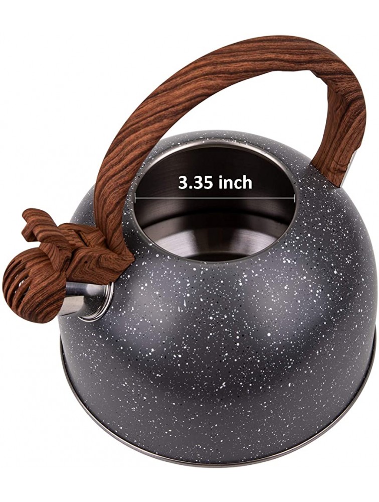 Nicunom Tea Kettle 2.7 Quart Whistling Teapot for Stovetop Food Grade Stainless Steel Tea Pot Loud Whistling Tea Kettle with Wood Handle- Perfect for Preparing Hot Water Fast for Coffee Tea - BC9ZOCZKL