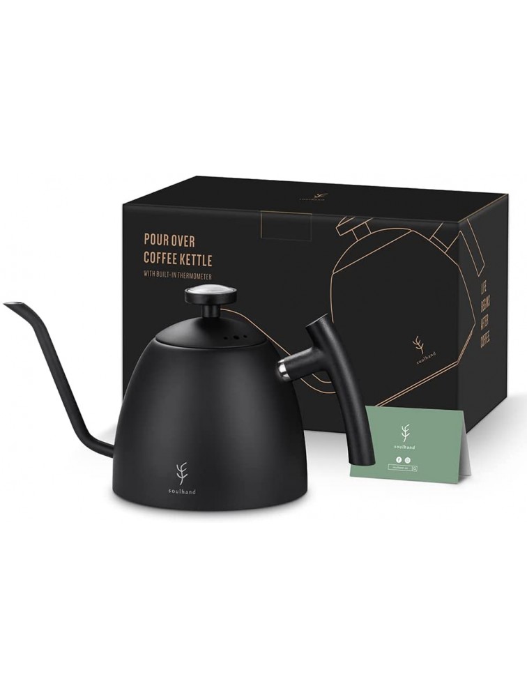 Soulhand Gooseneck Kettle Temperature Control Stove Top Gooseneck Kettle for Coffee Tea with Thermometer,2-Layered Stainless Steel Bottom Pour Over Kettle for Electric Induction 52oz 1.5L - B8RAKW4B9