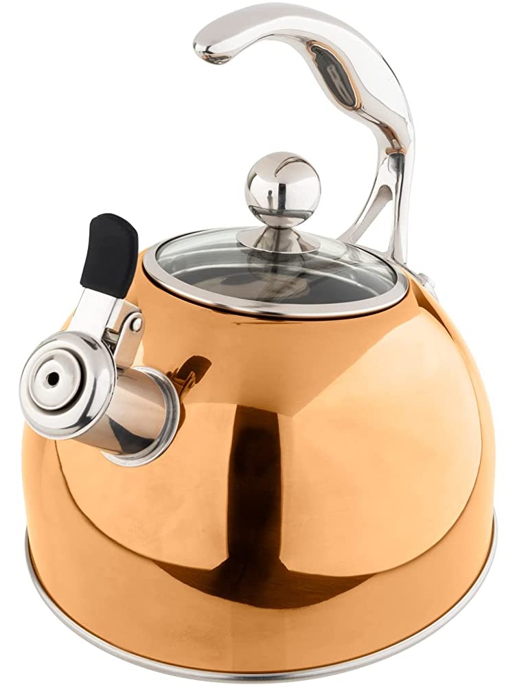 Viking 2.6 Qt Stainless Steel Whistling Kettle w 3-Ply Base Rose Gold - BUAIZ6A67