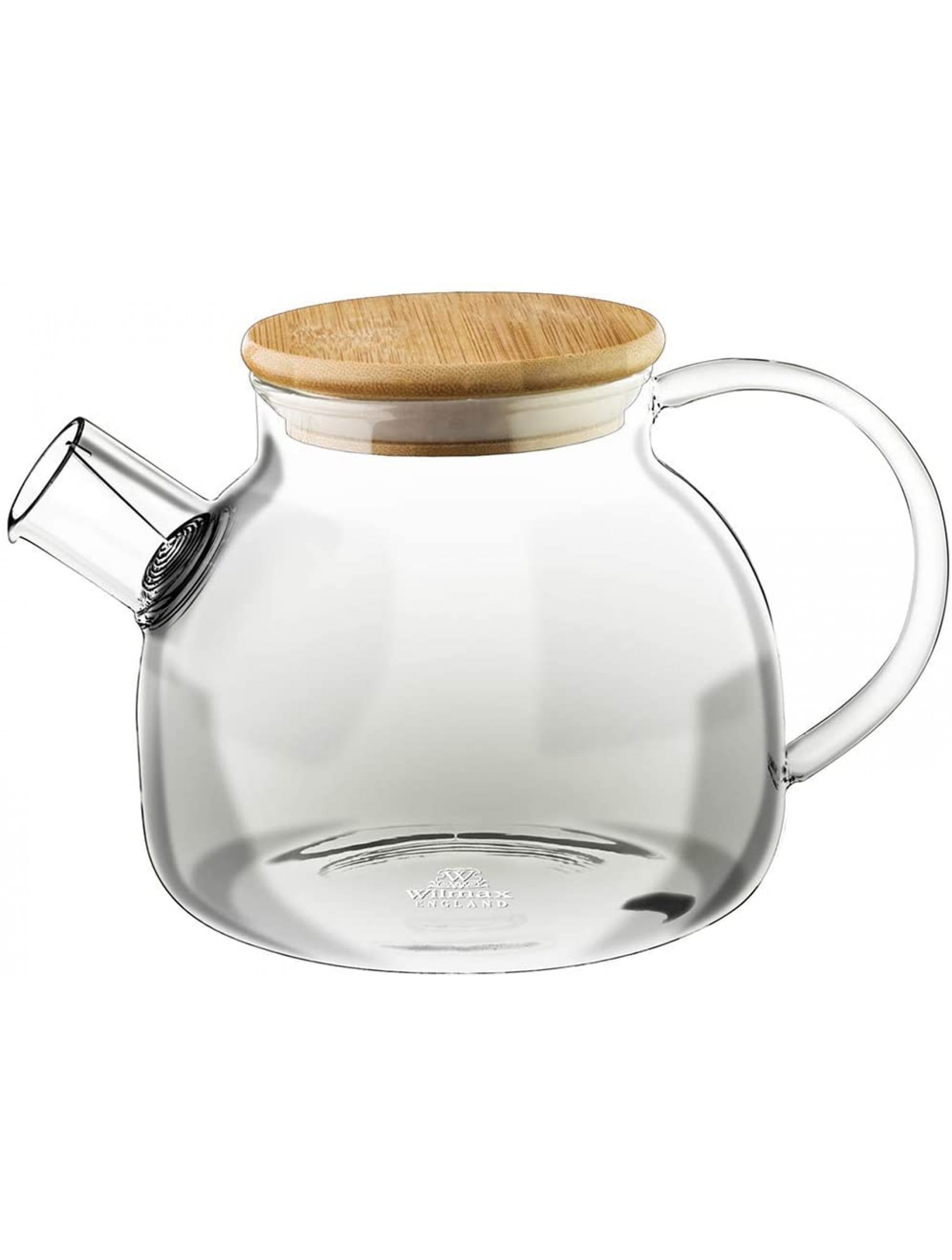 Wilmax Thermo Glass Tea Pot With Bamboo Lid And Removable stainless steel Spring Infuser 32 Fl Oz|Open Stove Safe - BZ2P6SKCC