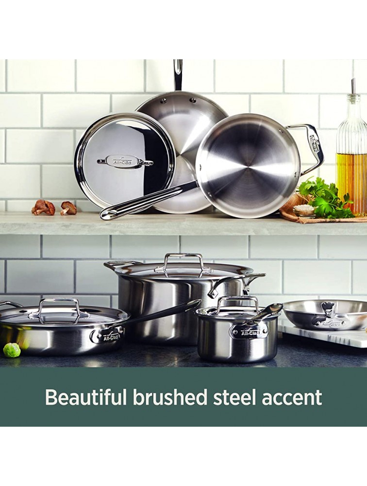 All-Clad Brushed D5 Stainless Cookware Set Pots and Pans 5-Ply Stainless Steel Professional Grade 10-Piece 8400001085 - B09QODYZO