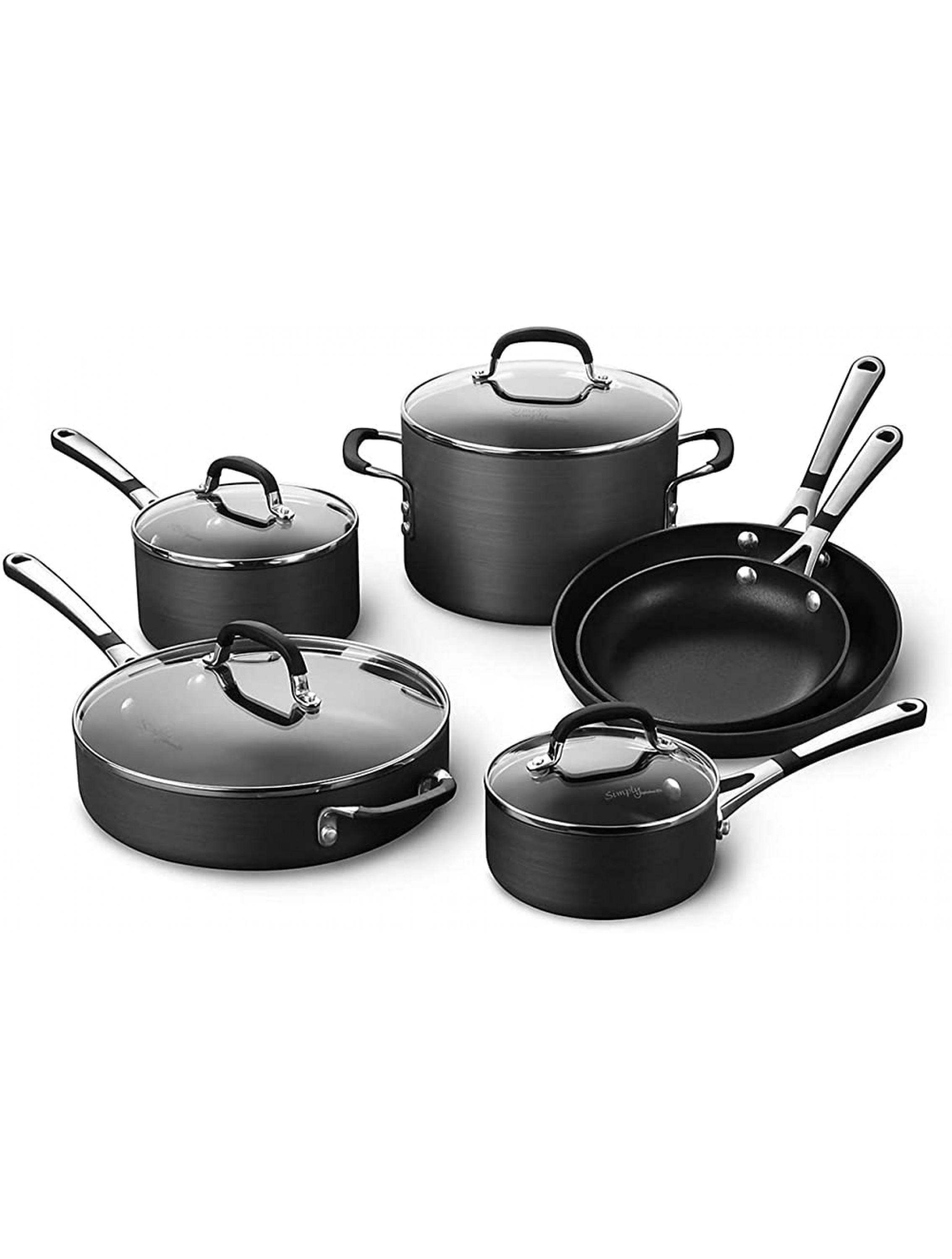 Calphalon Simply Pots and Pans Set 10 Piece Cookware Set Nonstick - BKSHU7T2G